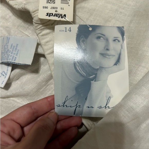 NWT SHIPS N SHORE  White Linen Midi Skirt Sz 14 - Picture 8 of 8